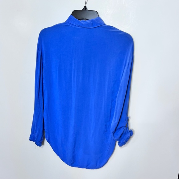 Splendid Long Roll Up Sleeve Button Up Knit Blouse - Picture 10 of 10